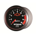 2-1/16" Nitrous Trykk, 0-1600 Psi, Chevy Red Bowtie, Black