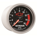 2-1/16" Nitrous Trykk, 0-1600 Psi, Chevy Red Bowtie, Black