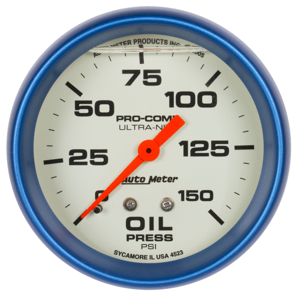 2-5/8" Oljetrykk, 0-150 Psi, Liquid Filled, Ultra-Nite
