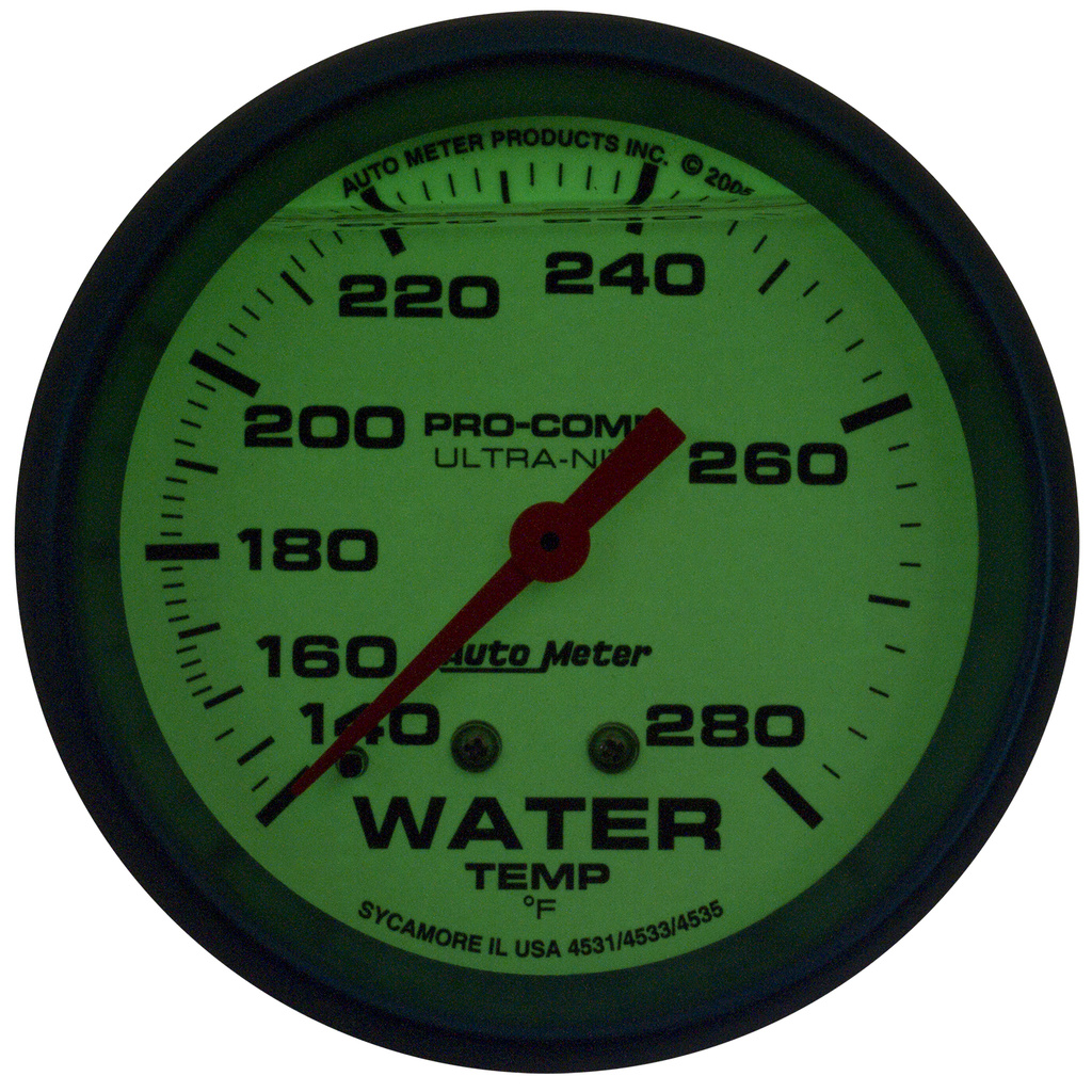 2-5/8" Vanntemperatur, Liquid Filled, 140-280 °F, Ultra-Nite