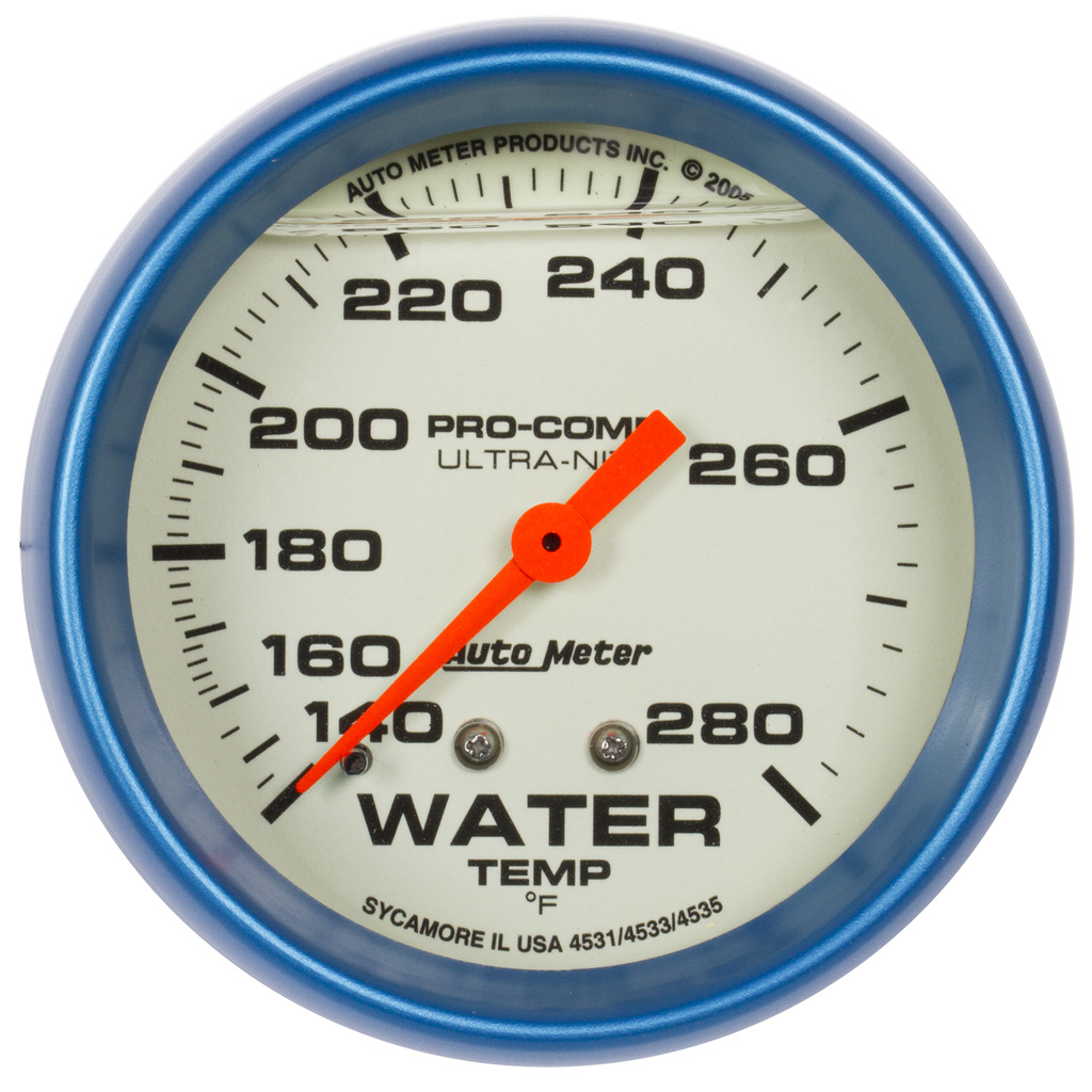 2-5/8" Vanntemperatur, 140-280 °F, Liquid Filled, Ultra-Nite