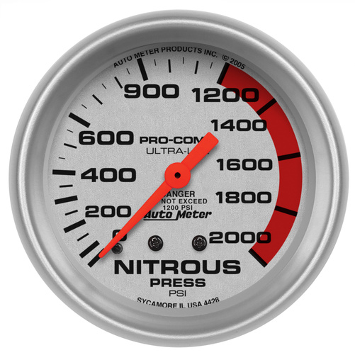 2-5/8" Nitrous Trykk, 0-2000 Psi, Ultra-Lite