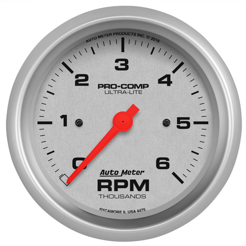 3-3/8" In-Dash Turteller, 0-6,000 Rpm, Ultra-Lite