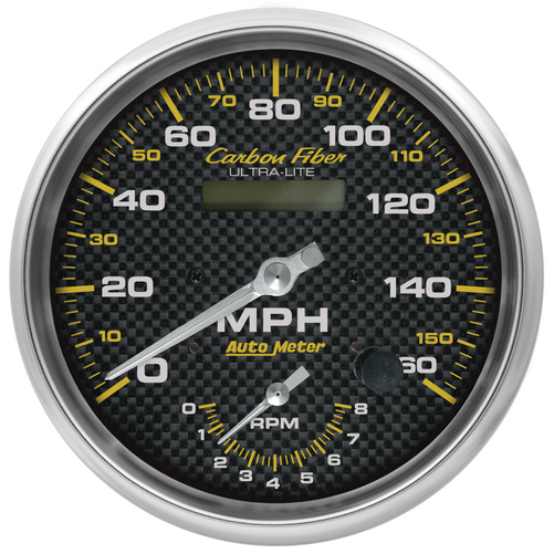 5" Turteller/Speedometer Combo, 8k Rpm/160 Mph, Carbon Fiber