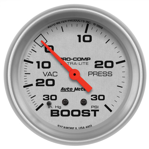 2-5/8" Boost/Vakuum, 30 In Hg/30 Psi, Ultra-Lite