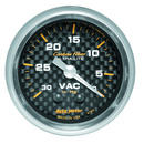 2-1/16" Vacuum, 0-30 In Hg, Carbon Fiber