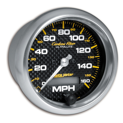 3-3/8" Hastighetsmåler, 0-160 Mph, Carbon Fiber