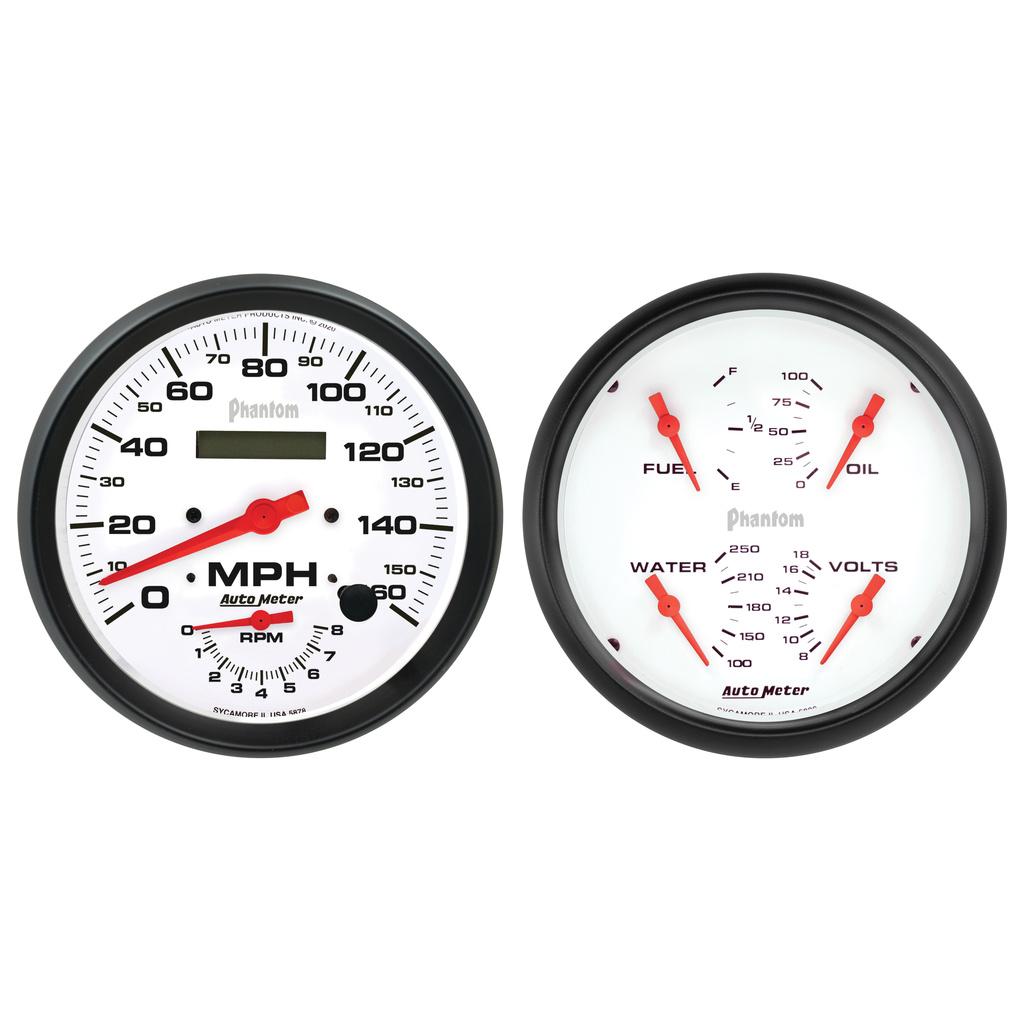 2 stk. Målesett, 5" Quad & Tach/Speedo, 240-33 Ω, Phantom