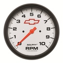 5" In-Dash Turteller, 0-10,000 Rpm, Chevy Red Bowtie, White