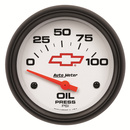 2-5/8" Oljetrykk, 0-100 Psi, Chevy Red Bowtie, White