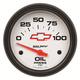 2-5/8" Oljetrykk, 0-100 Psi, Chevy Red Bowtie, White