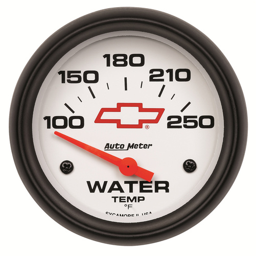 2-5/8" Vanntemperatur, 100-250 °F, Chevy Red Bowtie, White