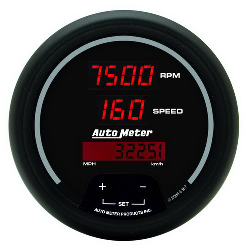 3-3/8" Turteller/Speedometer Combo, 10k Rpm/260 Mph/260 Km/H, Sport-Comp Digital
