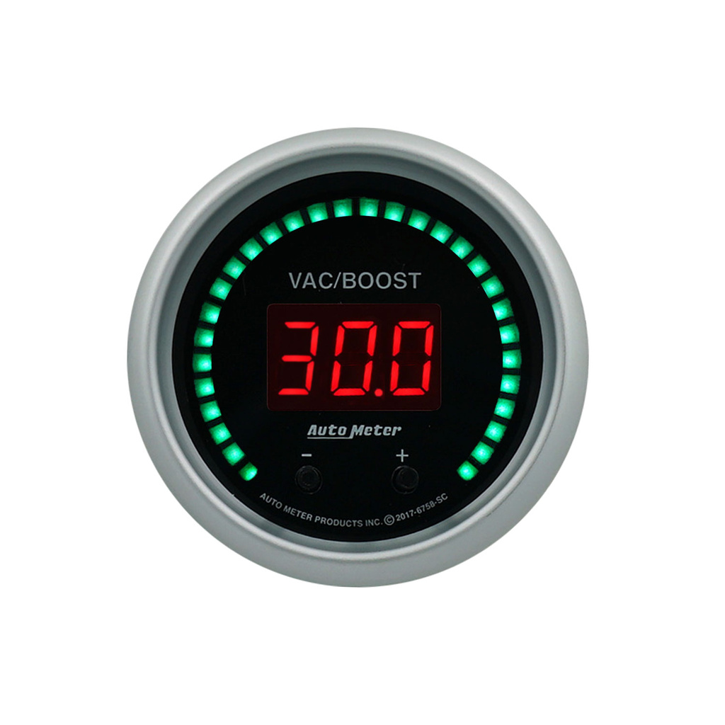 2-1/16" Two Channel Vac/Boost / Fluid Trykk, Selectable Scale Psi / Bar, Sport-Comp Elite Digital