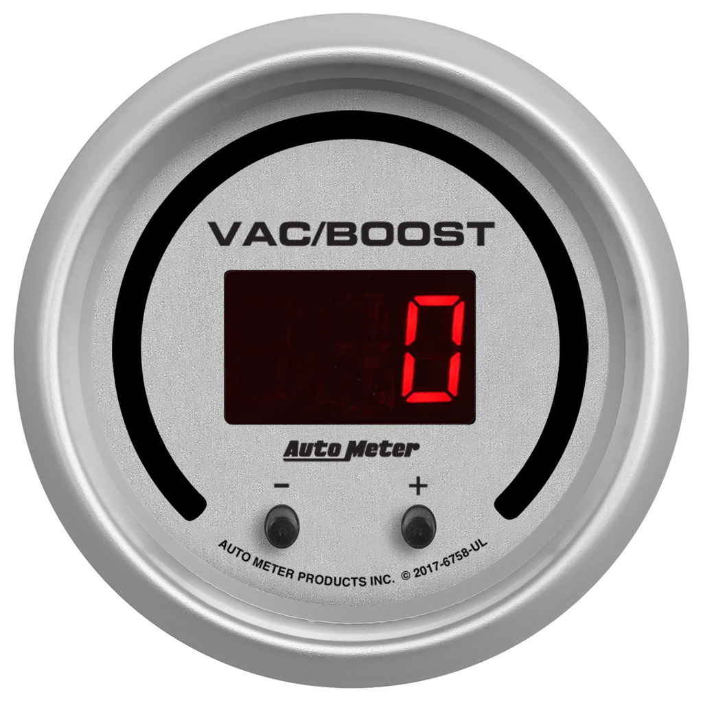 2-1/16" Two Channel Vac/Boost / Fluid Trykk, Selectable Scale Psi / Bar, Ultra-Lite Elite Digital