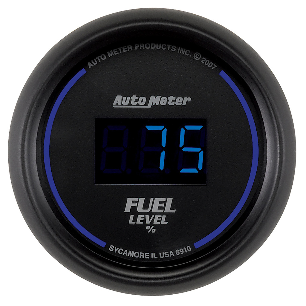 2-1/16" Drivstoffnivå, Programmable 0-280 Ω, Digital Black