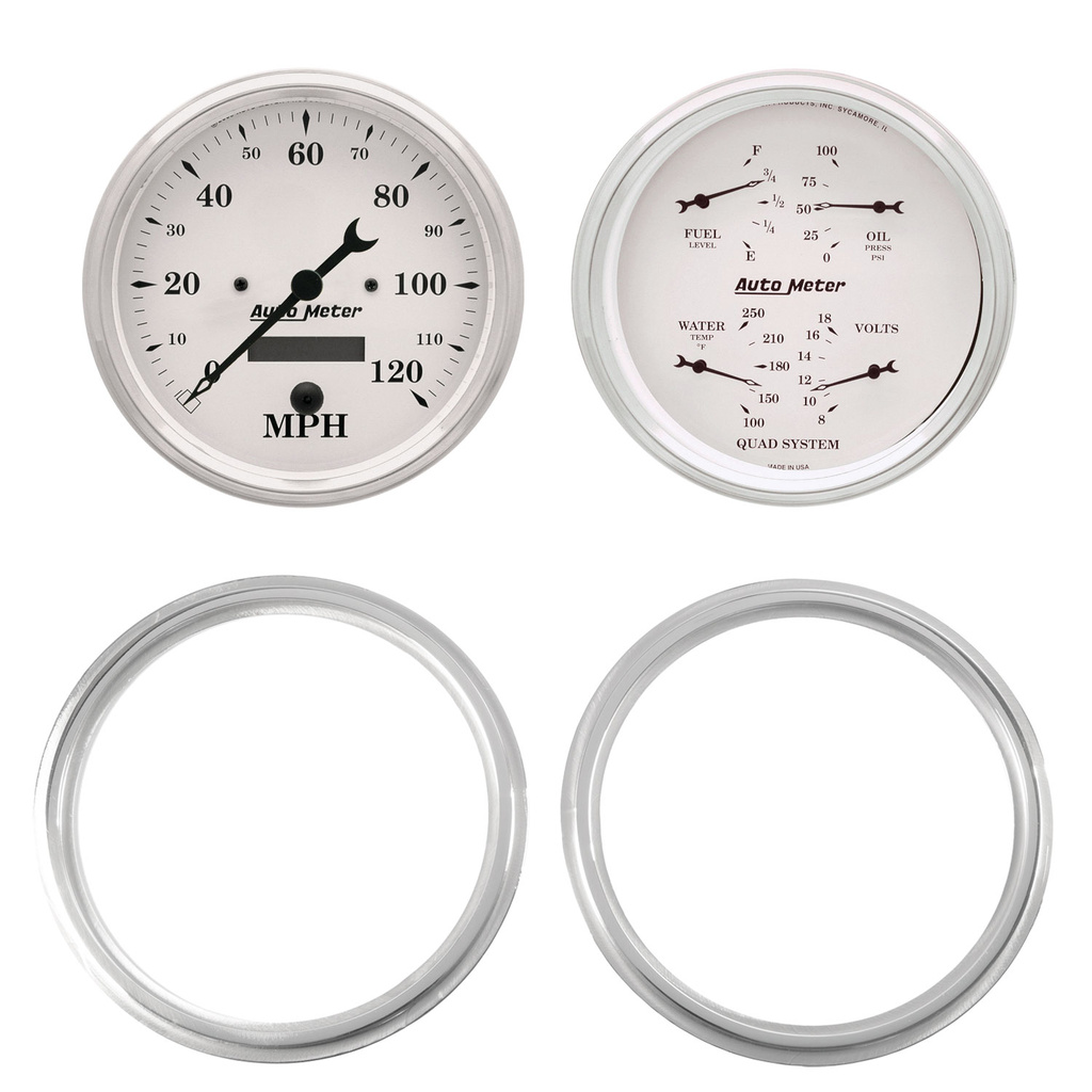 2 Gauge Direct Fit Dash Kit, Chevy Truck 47-53, 2 Gauge,  Old-Tyme White