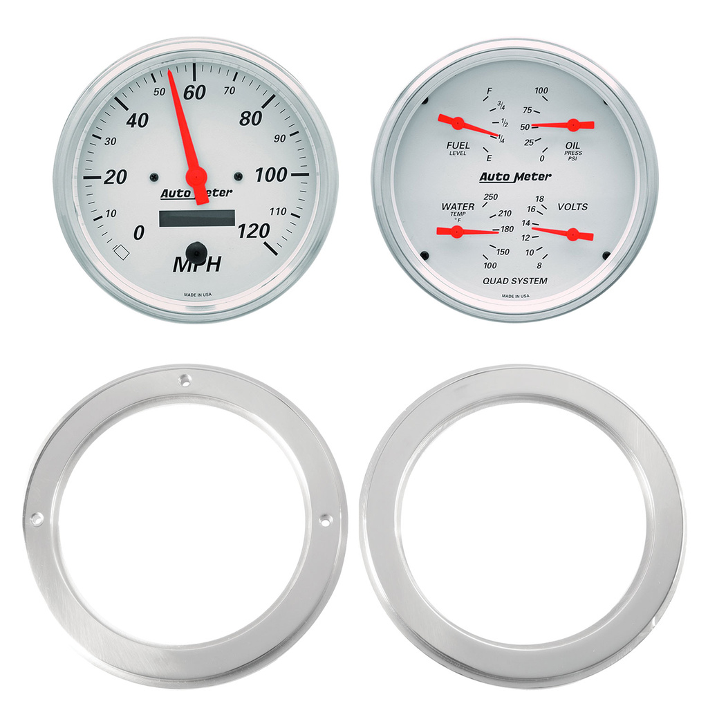 2 Gauge Direct Fit Dash Kit, Chevy Truck 54-55, 2 Gauge,  Arctic White