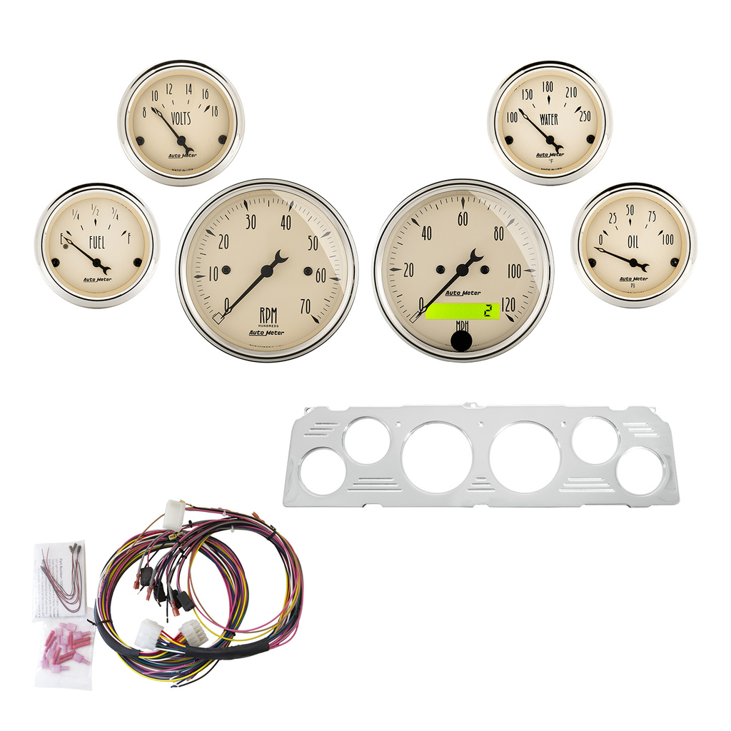 6-målers tilpasset dashbordsett, Chevy Truck 64-66, Antique Beige