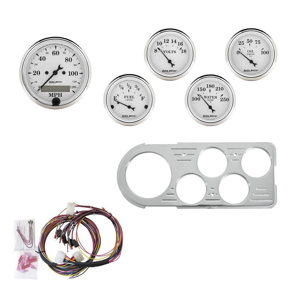 5-målers tilpasset dashbordsett, Ford Truck 48-50, Old Tyme White