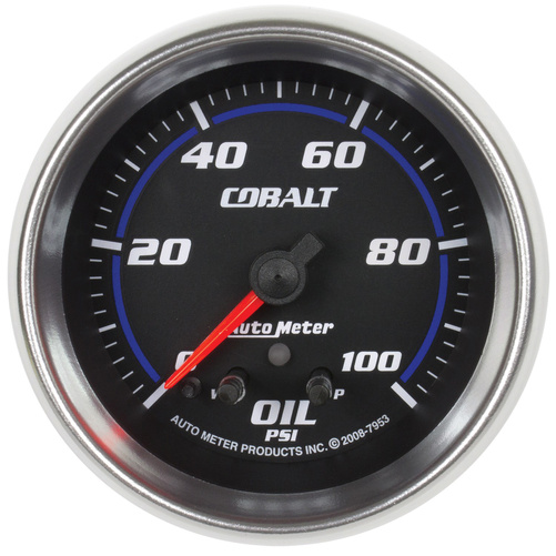 2-5/8" Oljetrykk, 0-100 Psi, Cobalt