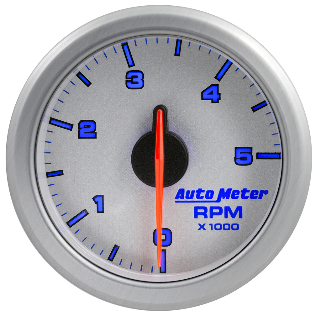 2-1/16" Tach, 0-5,000 Rpm, Airdrive, Silver
