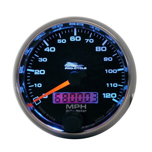 2-5/8" Hastighetsmåler, 0-120 Mph, Black, Pro-Cycle