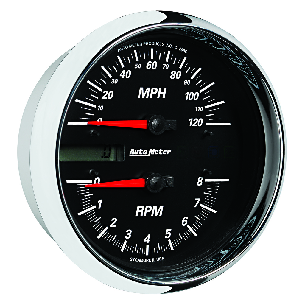 5" Direct Fit Turteller/Speedometer Combo, 8k Rpm/120 Mph, Black, Pro-Cycle