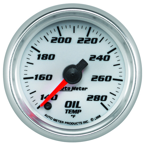 2-1/16" Oljetemperatur, 140-280 °F, White, Pro-Cycle