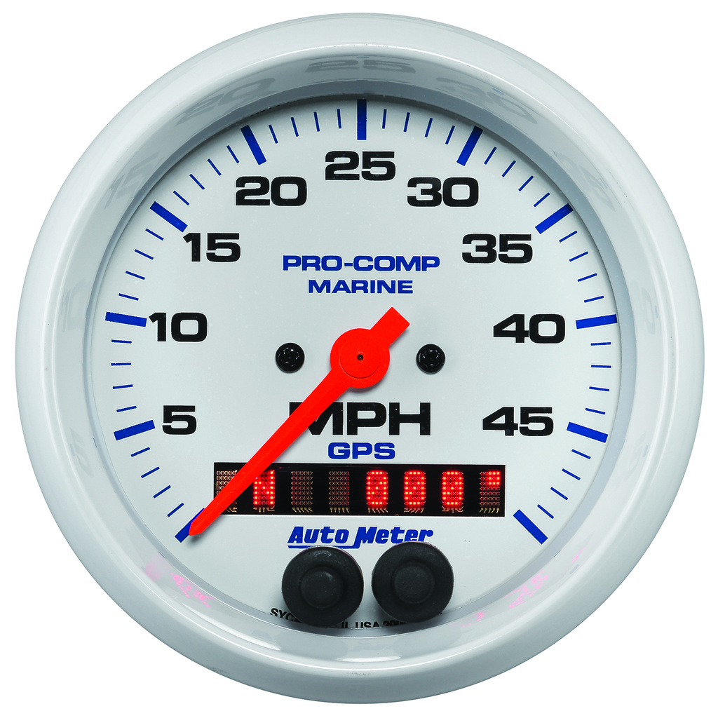 3-3/8" Gps Hastighetsmåler, 0-50 Mph, Marine White