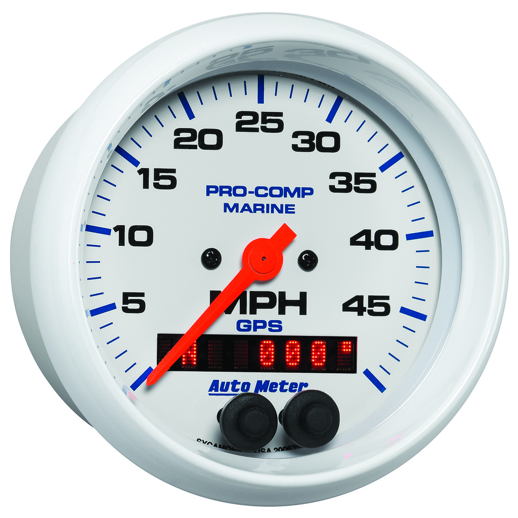 3-3/8" Gps Hastighetsmåler, 0-50 Mph, Marine White