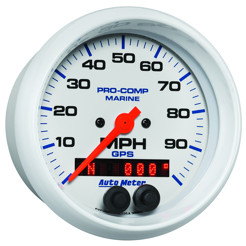 3-3/8" Gps Hastighetsmåler, 0-100 Mph, Marine White