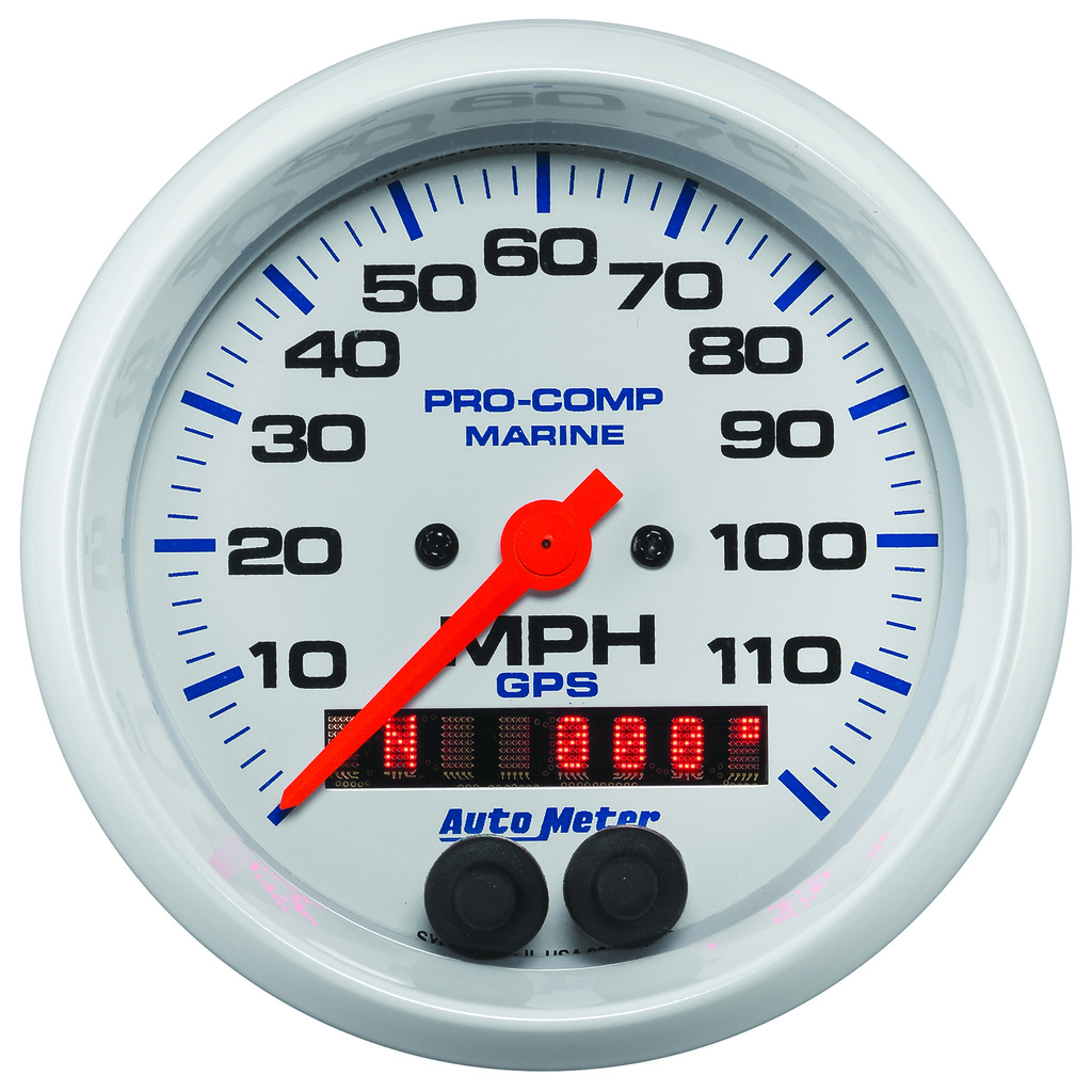 3-3/8" Gps Hastighetsmåler, 0-120 Mph, Marine White