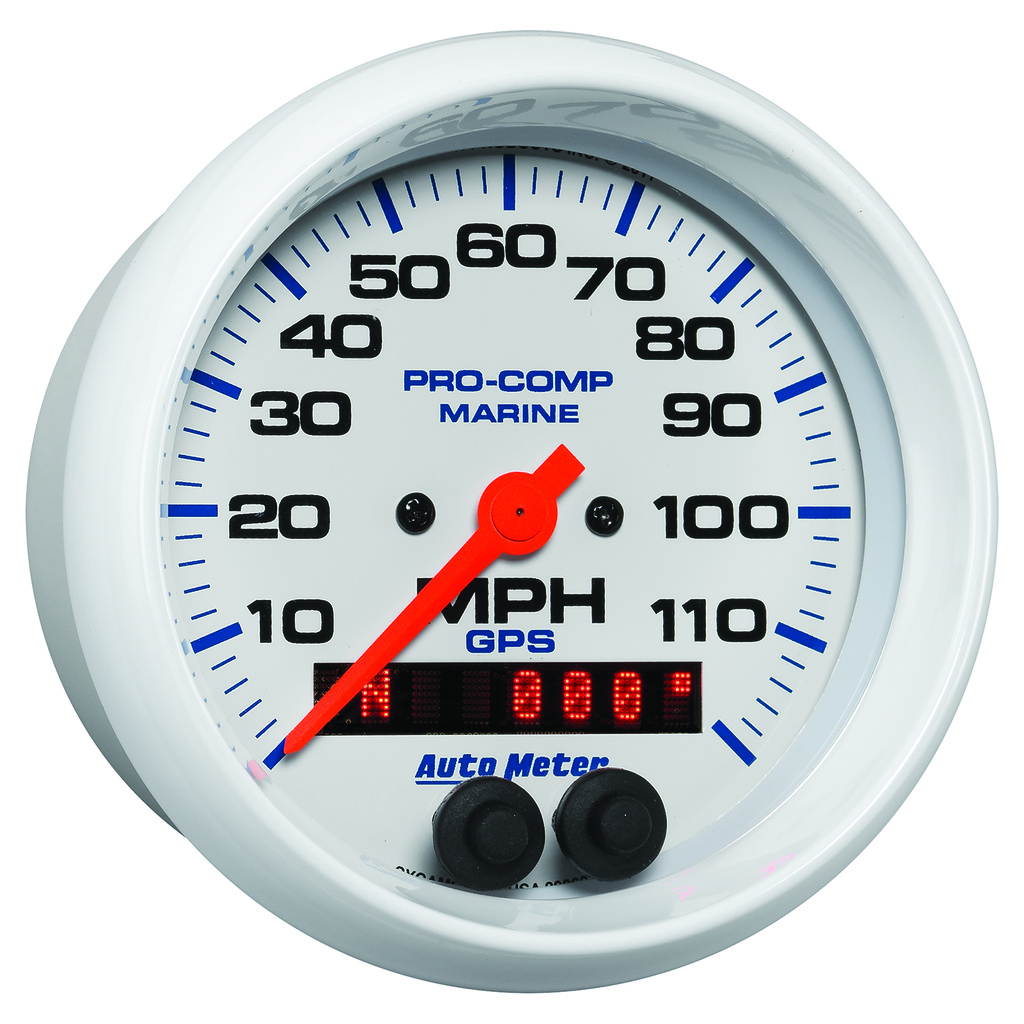 3-3/8" Gps Hastighetsmåler, 0-120 Mph, Marine White