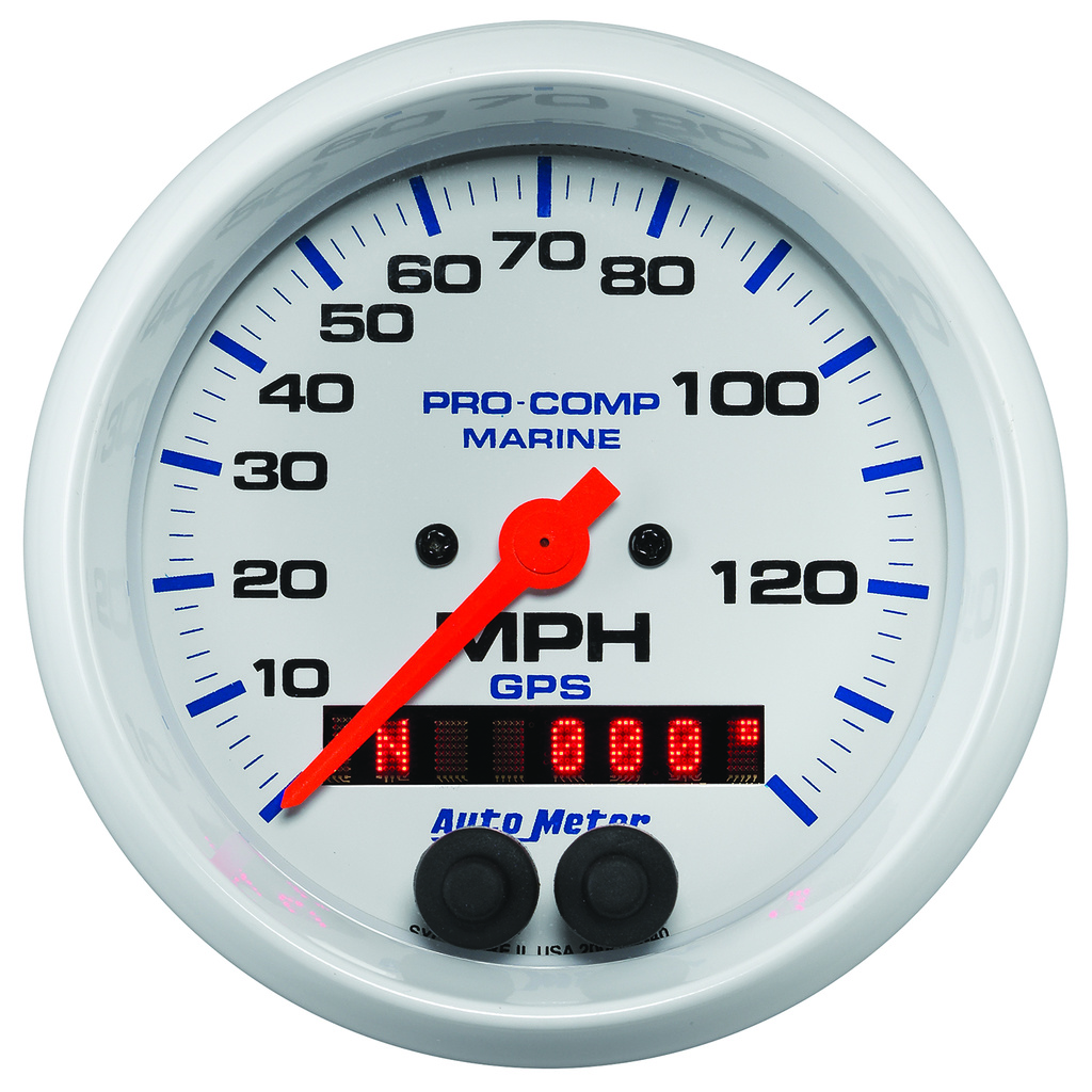 3-3/8" Gps Hastighetsmåler, 0-140 Mph, Marine White