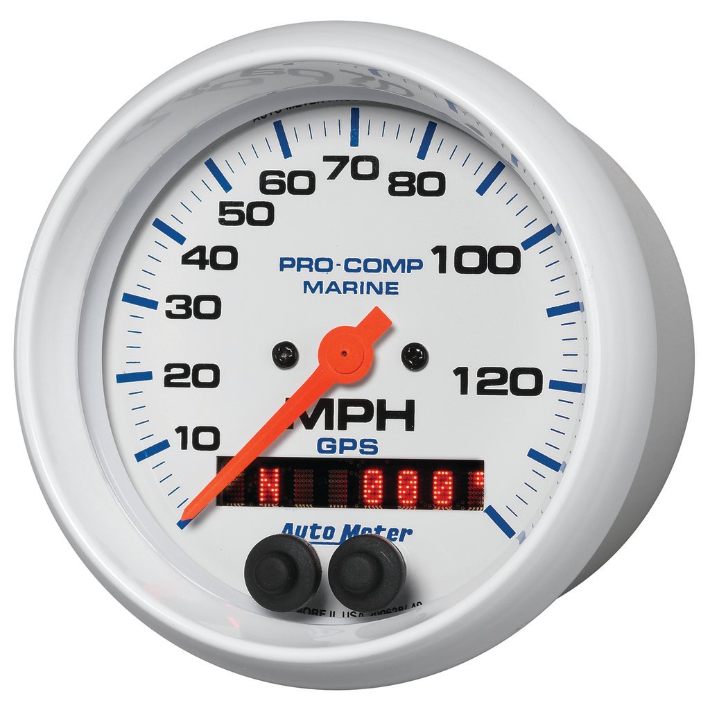 3-3/8" Gps Hastighetsmåler, 0-140 Mph, Marine White