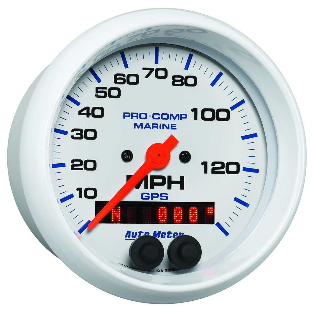 3-3/8" Gps Hastighetsmåler, 0-140 Mph, Marine White