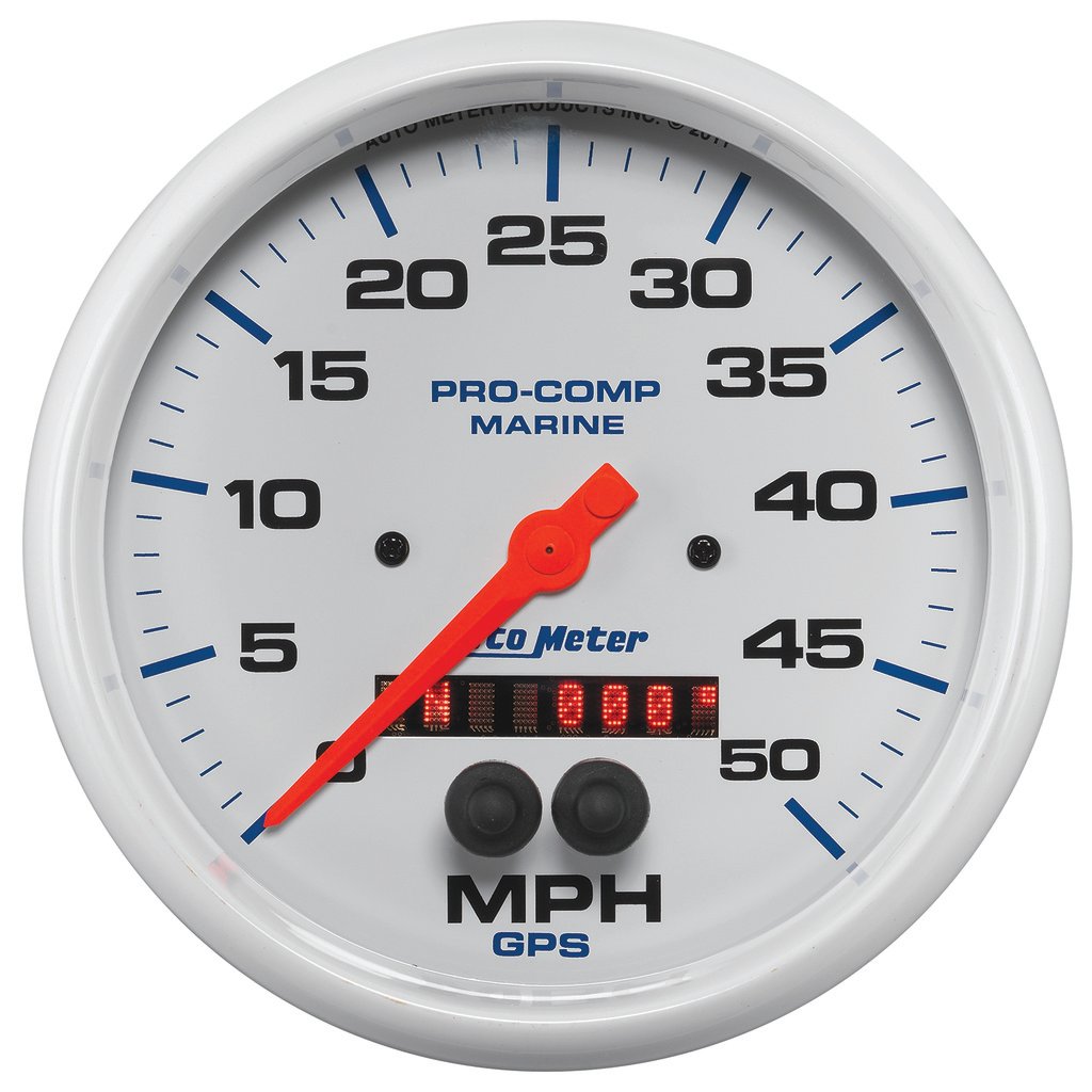5" Gps Hastighetsmåler, 0-50 Mph, Marine White