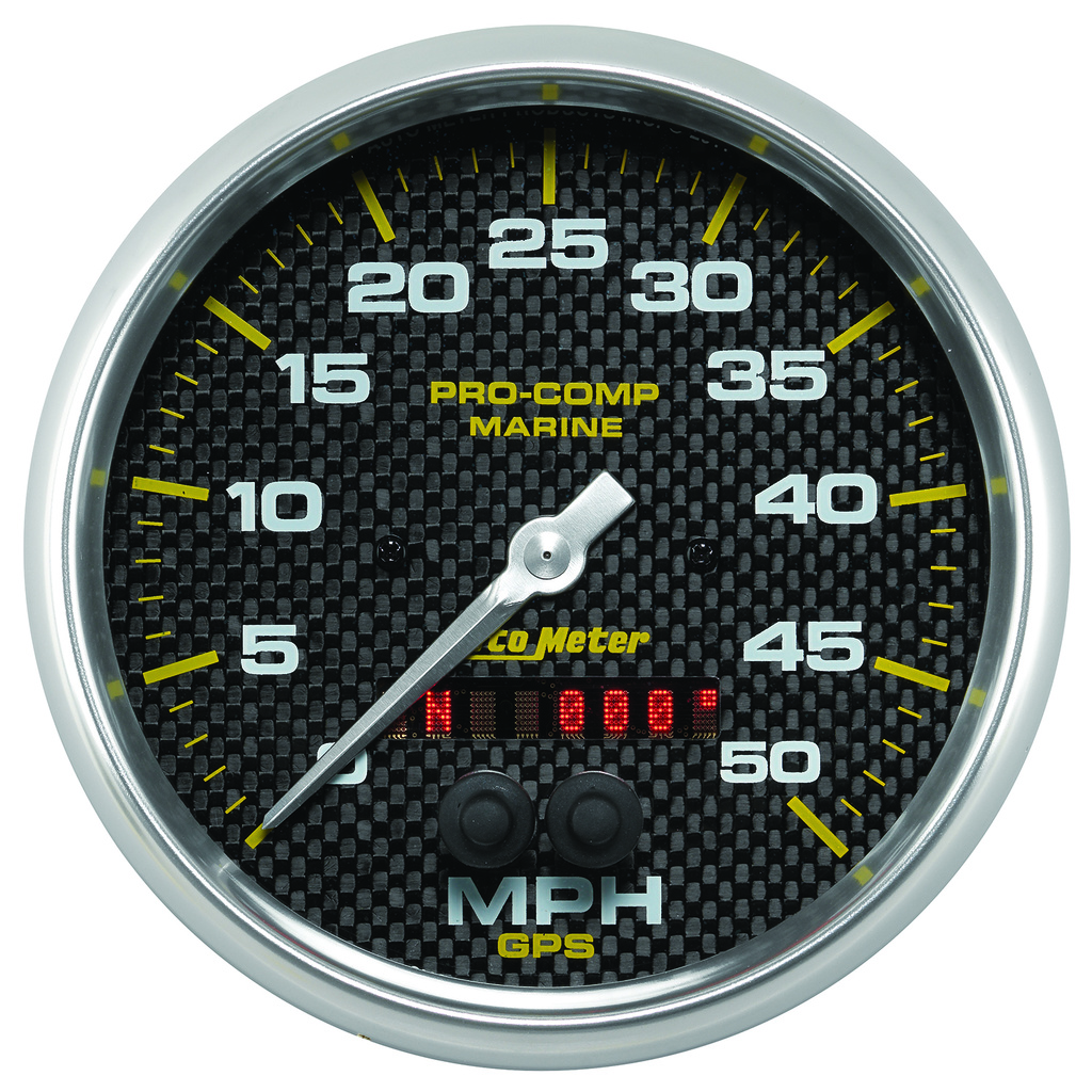 5" Gps Hastighetsmåler, 0-50 Mph, Marine Carbon Fiber