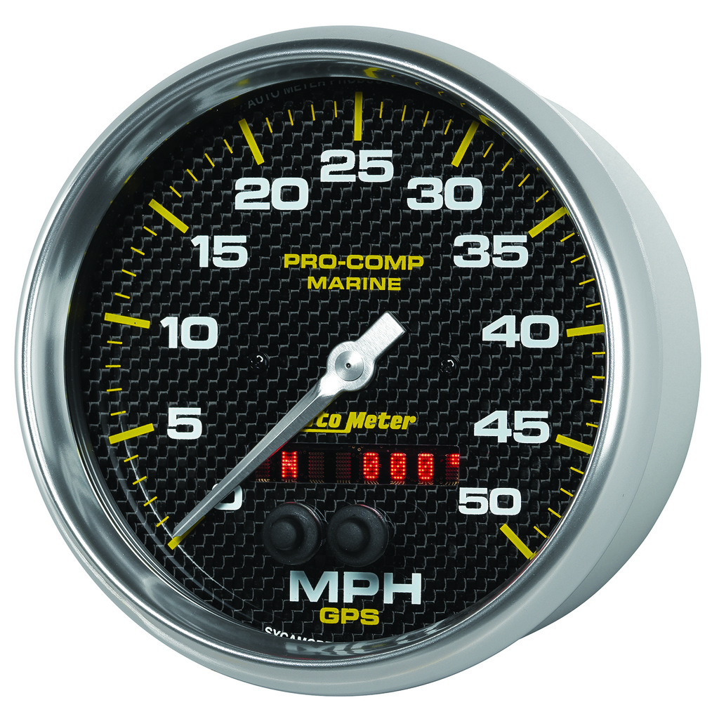 5" Gps Hastighetsmåler, 0-50 Mph, Marine Carbon Fiber