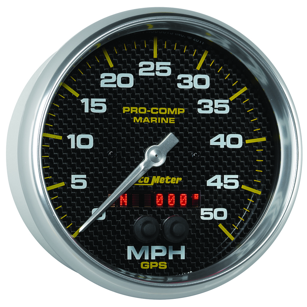5" Gps Hastighetsmåler, 0-50 Mph, Marine Carbon Fiber