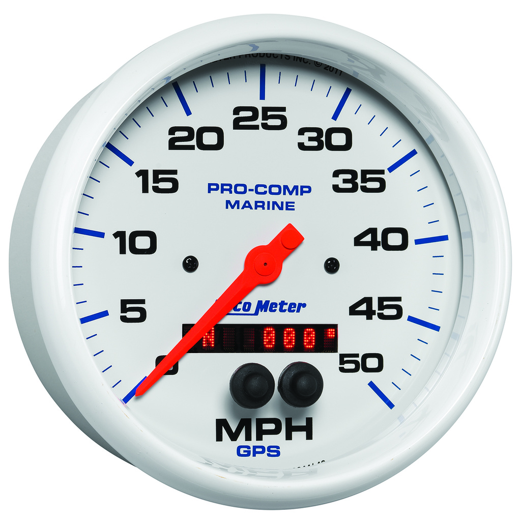 5" Gps Hastighetsmåler, 0-50 Mph, Marine White