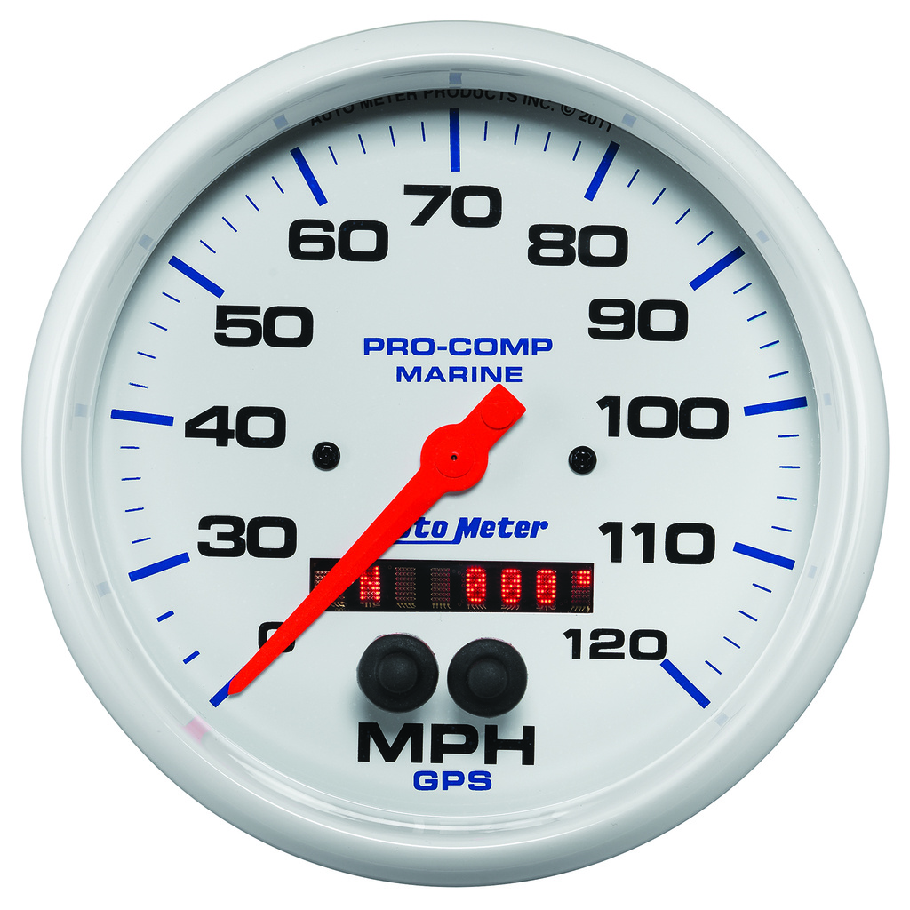 5" Gps Hastighetsmåler, 0-120 Mph, Marine White