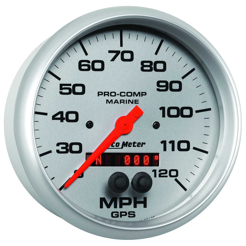 5" Gps Hastighetsmåler, 0-120 Mph, Marine Silver Ultra-Lite