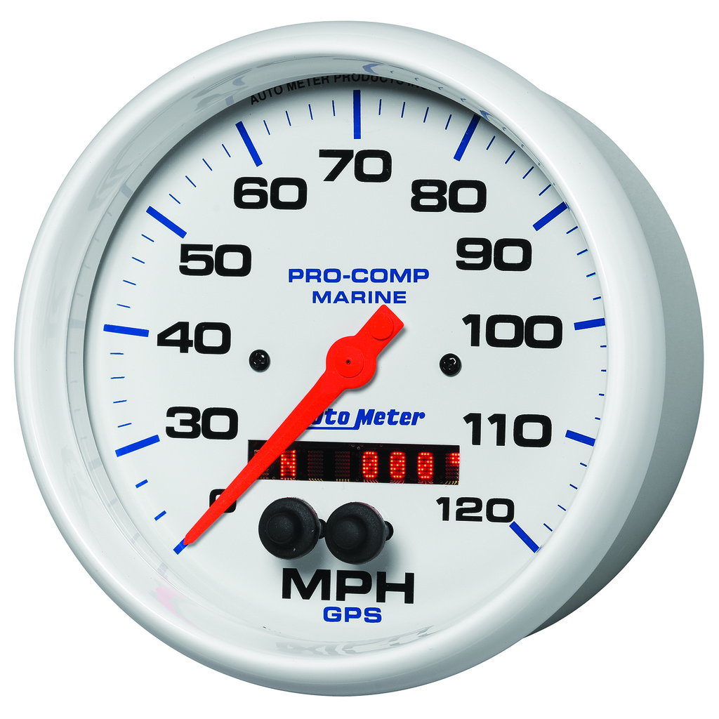 5" Gps Hastighetsmåler, 0-120 Mph, Marine White