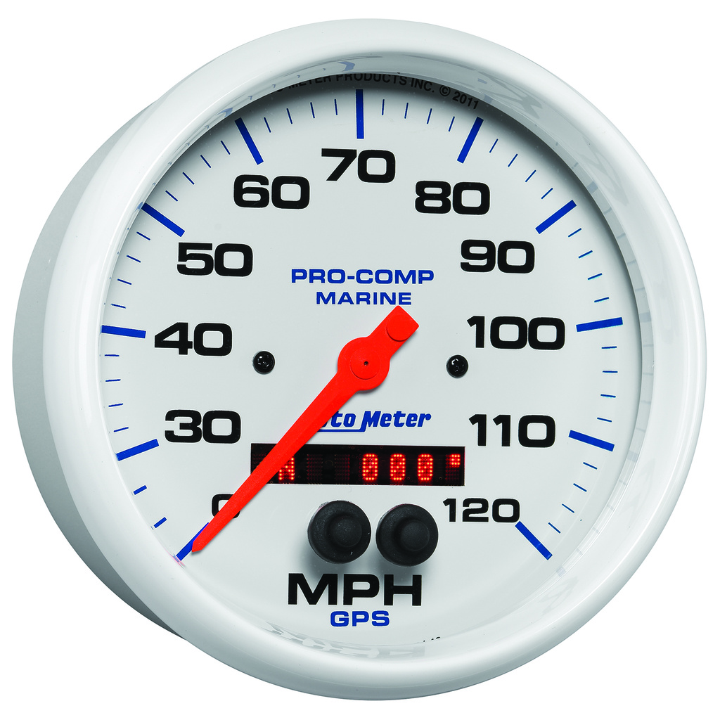 5" Gps Hastighetsmåler, 0-120 Mph, Marine White