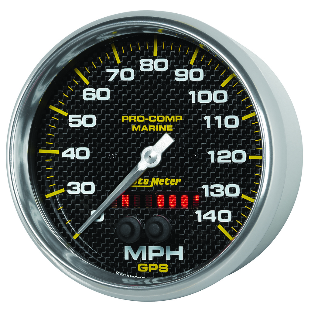 5" Gps Hastighetsmåler, 0-140 Mph, Marine Carbon Fiber