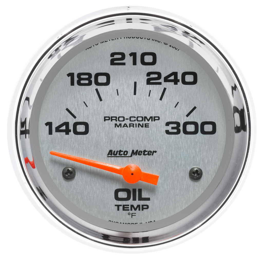 2-5/8" Oljetemperatur, 140-340 °F, Marine Chrome Ultra-Lite