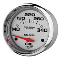 2-5/8" Oljetemperatur, 140-340 °F, Marine Chrome Ultra-Lite