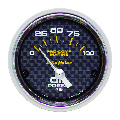 2-1/16" Oljetrykk, 0-100 Psi, Marine Carbon Fiber